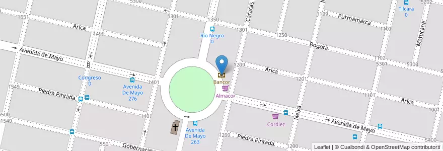 Mapa de ubicacion de Bancor en Arjantin, Córdoba, Departamento Capital, Pedanía Capital, Córdoba, Municipio De Córdoba.