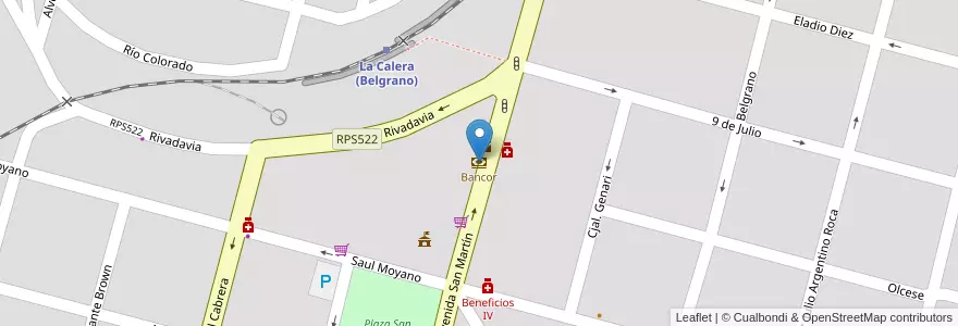 Mapa de ubicacion de Bancor en Arjantin, Córdoba, Departamento Colón, Pedanía Calera Norte, La Calera.
