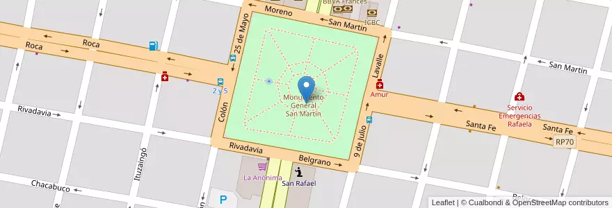 Mapa de ubicacion de Banda de Música - Orquesta en Argentinien, Santa Fe, Departamento Castellanos, Municipio De Rafaela.