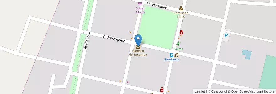 Mapa de ubicacion de Banelco de Tucuman en Arjantin, Tucumán, Departamento Lules, Municipio De Lules, San Isidro De Lules.