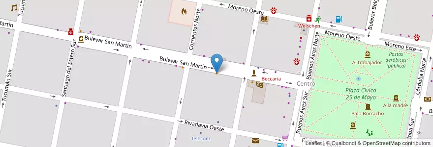 Mapa de ubicacion de Bangok en Argentinien, Santa Fe, Departamento Castellanos, Municipio De Humberto Primo, Humberto Primo.