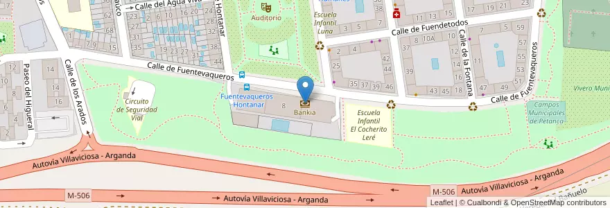 Mapa de ubicacion de Bankia en 西班牙, Comunidad De Madrid, Comunidad De Madrid, Área Metropolitana De Madrid Y Corredor Del Henares, Fuenlabrada.