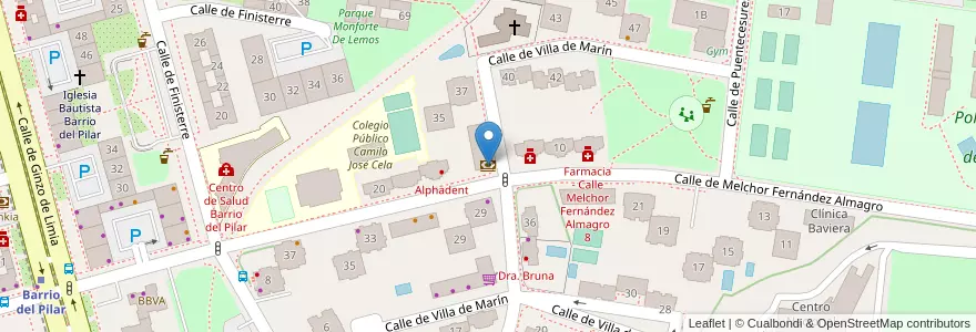 Mapa de ubicacion de Bankia en Espagne, Communauté De Madrid, Communauté De Madrid, Área Metropolitana De Madrid Y Corredor Del Henares, Madrid.