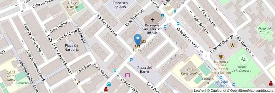 Mapa de ubicacion de Bankia en Spain, Community Of Madrid, Community Of Madrid, Área Metropolitana De Madrid Y Corredor Del Henares, Alcalá De Henares.