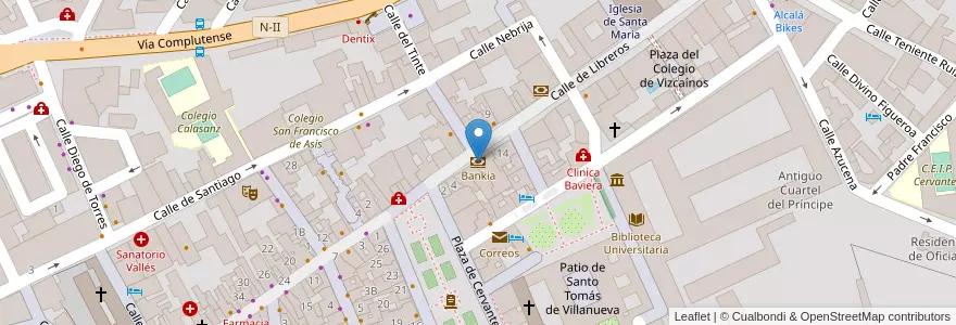 Mapa de ubicacion de Bankia en إسبانيا, منطقة مدريد, منطقة مدريد, Área Metropolitana De Madrid Y Corredor Del Henares, القلعة الحجارة.