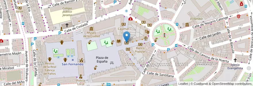 Mapa de ubicacion de Bankia en 西班牙, Comunidad De Madrid, Comunidad De Madrid, Área Metropolitana De Madrid Y Corredor Del Henares, San Fernando De Henares, Coslada.