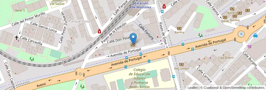 Mapa de ubicacion de Bankia en Spagna, Comunidad De Madrid, Comunidad De Madrid, Área Metropolitana De Madrid Y Corredor Del Henares, Móstoles.