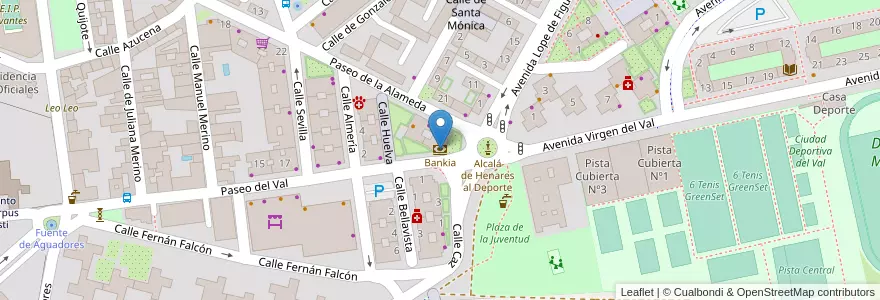 Mapa de ubicacion de Bankia en Испания, Мадрид, Мадрид, Área Metropolitana De Madrid Y Corredor Del Henares, Alcalá De Henares.