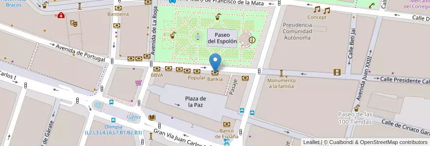 Mapa de ubicacion de Bankia en Espanha, La Rioja, La Rioja, Logroño.