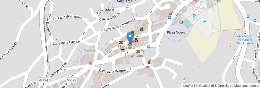 Mapa de ubicacion de Bankia en 스페인, Comunidad De Madrid, Comunidad De Madrid, Cuenca Del Guadarrama, Cercedilla.