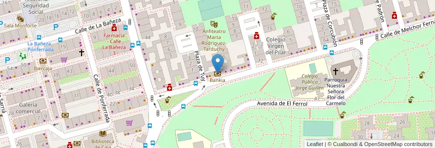 Mapa de ubicacion de Bankia en Spanien, Autonome Gemeinschaft Madrid, Autonome Gemeinschaft Madrid, Área Metropolitana De Madrid Y Corredor Del Henares, Madrid.