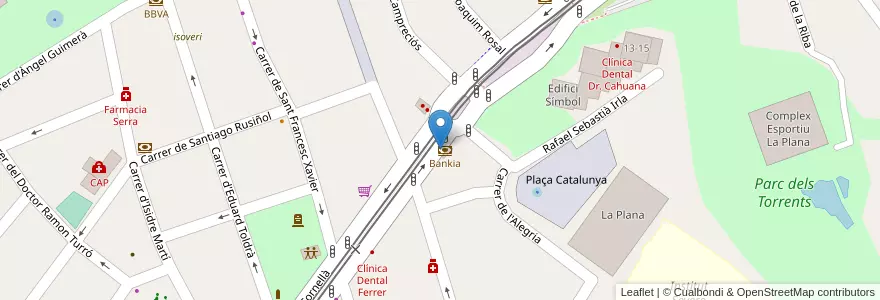 Mapa de ubicacion de Bankia en Spagna, Catalunya, Barcelona, Baix Llobregat, Esplugues De Llobregat.