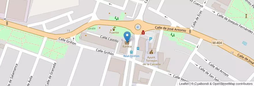 Mapa de ubicacion de Bankia en إسبانيا, منطقة مدريد, منطقة مدريد, Comarca Sur, Torrejón De La Calzada.