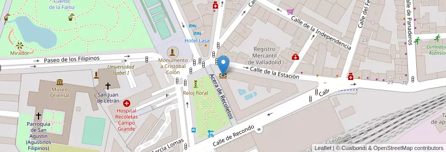 Mapa de ubicacion de Bankia en Spanje, Castilië En León, Valladolid, Valladolid.