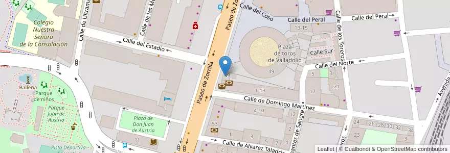Mapa de ubicacion de Bankia en スペイン, カスティーリャ・イ・レオン州, Valladolid, Valladolid.