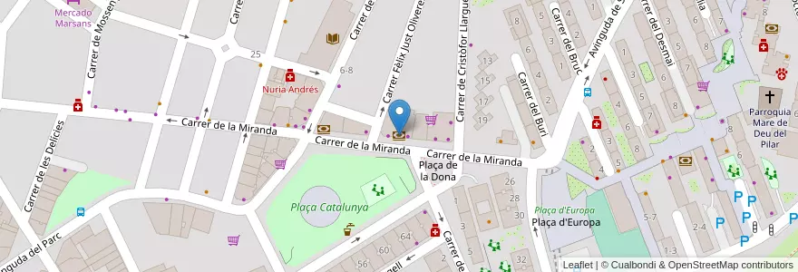 Mapa de ubicacion de Bankia en إسبانيا, كتالونيا, برشلونة, Baix Llobregat, Cornellà De Llobregat.