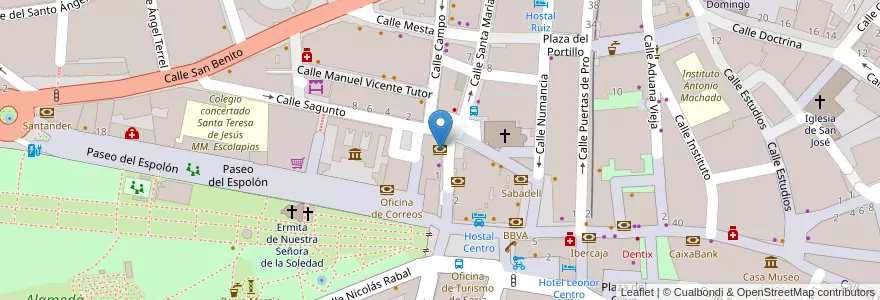 Mapa de ubicacion de Bankia en İspanya, Castilla Y León, Soria, Soria, Comarca De Soria.