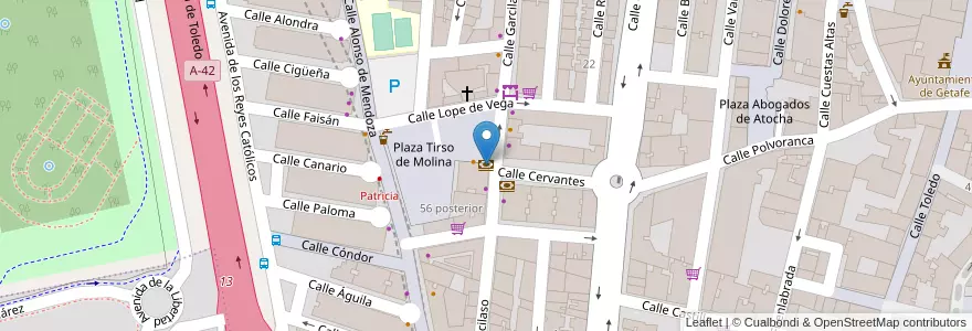 Mapa de ubicacion de Bankia en Espanha, Comunidade De Madrid, Comunidade De Madrid, Área Metropolitana De Madrid Y Corredor Del Henares, Getafe.