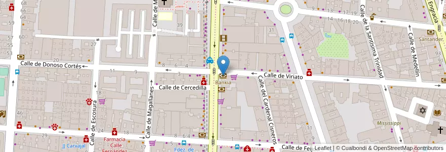 Mapa de ubicacion de Bankia en Espanha, Comunidade De Madrid, Comunidade De Madrid, Área Metropolitana De Madrid Y Corredor Del Henares, Madrid.