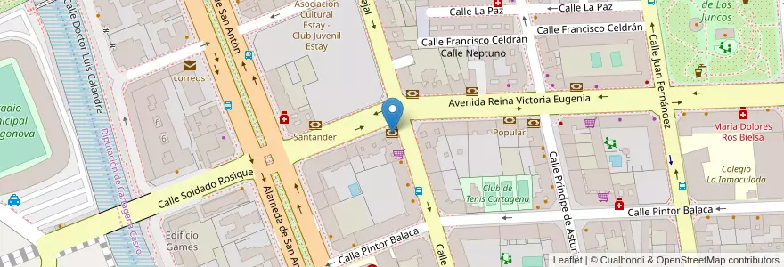 Mapa de ubicacion de Bankia en スペイン, ムルシア州, ムルシア州, Campo De Cartagena Y Mar Menor, Cartagena.