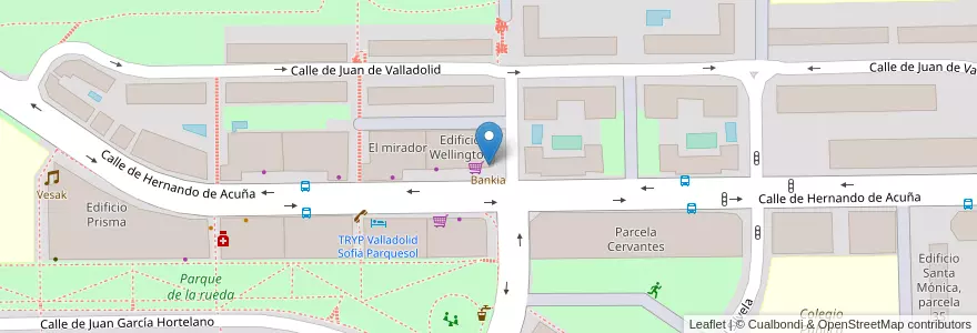 Mapa de ubicacion de Bankia en Sepanyol, Castilla Y León, Valladolid, Valladolid.