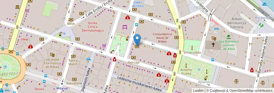 Mapa de ubicacion de Bankia en Spanje, Baskenland, Biskaje, Bilboaldea, Bilbao.