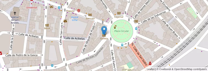 Mapa de ubicacion de Bankia en Espanha, Castela E Leão, Valladolid, Valladolid.
