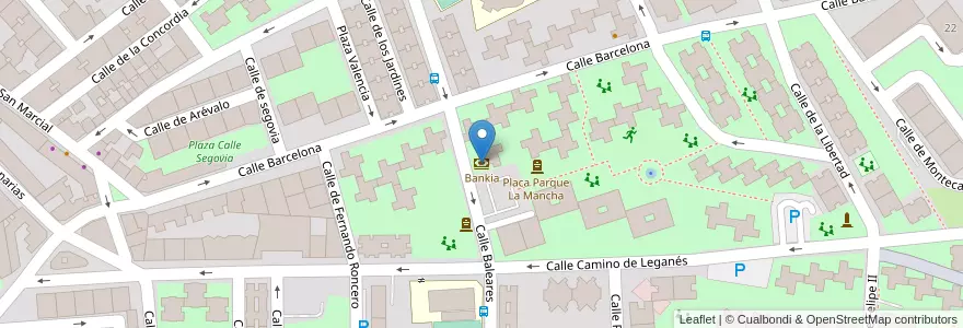 Mapa de ubicacion de Bankia en Espagne, Communauté De Madrid, Communauté De Madrid, Área Metropolitana De Madrid Y Corredor Del Henares, Móstoles.