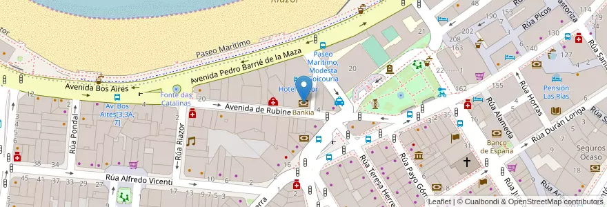 Mapa de ubicacion de Bankia en اسپانیا, Galicia / Galiza, A Coruña, A Coruña, A Coruña.