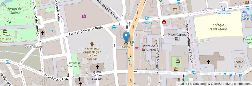 Mapa de ubicacion de Bankia en スペイン, ムルシア州, ムルシア州, Área Metropolitana De Murcia, Murcia.