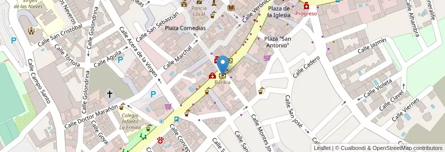 Mapa de ubicacion de Bankia en スペイン, アンダルシア州, Granada, Comarca De La Vega De Granada, Las Gabias.
