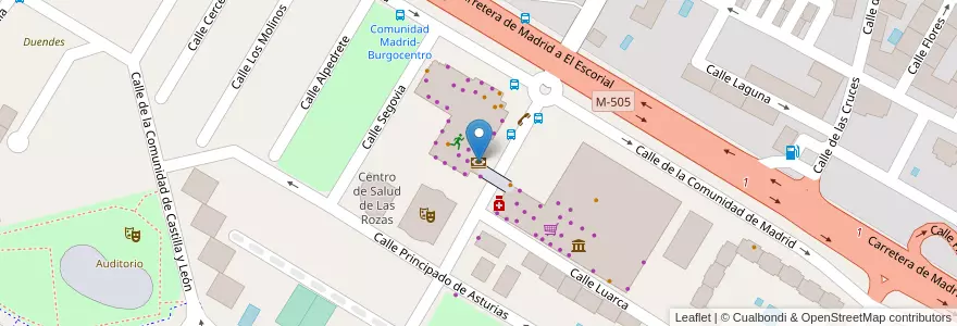 Mapa de ubicacion de Bankia en Испания, Мадрид, Мадрид, Área Metropolitana De Madrid Y Corredor Del Henares, Las Rozas De Madrid.
