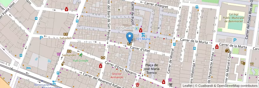 Mapa de ubicacion de Bankia en 스페인, Comunitat Valenciana, València / Valencia, Comarca De València, València.