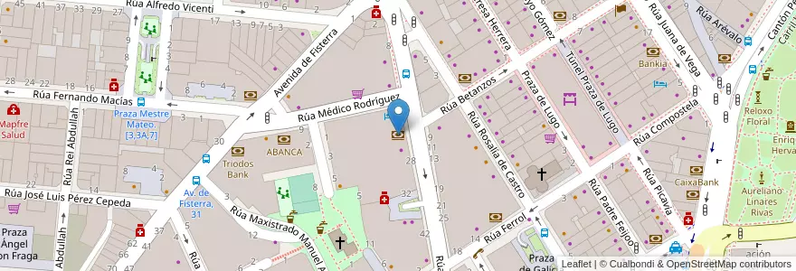 Mapa de ubicacion de Bankia en España, Galicia / Galiza, A Coruña, A Coruña, A Coruña.