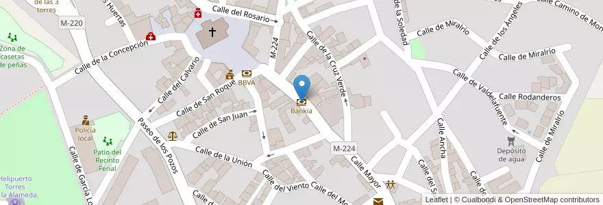 Mapa de ubicacion de Bankia en 西班牙, Comunidad De Madrid, Comunidad De Madrid, Cuenca Del Henares, Torres De La Alameda.