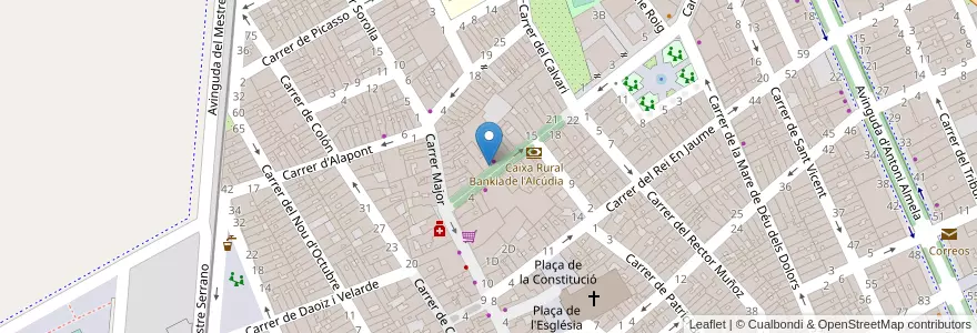 Mapa de ubicacion de Bankia en スペイン, バレンシア州, València / Valencia, La Ribera Alta, L'Alcúdia.