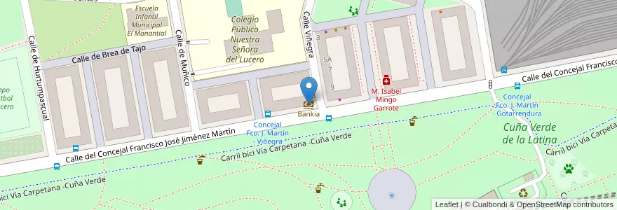 Mapa de ubicacion de Bankia en 西班牙, Comunidad De Madrid, Comunidad De Madrid, Área Metropolitana De Madrid Y Corredor Del Henares, Madrid.