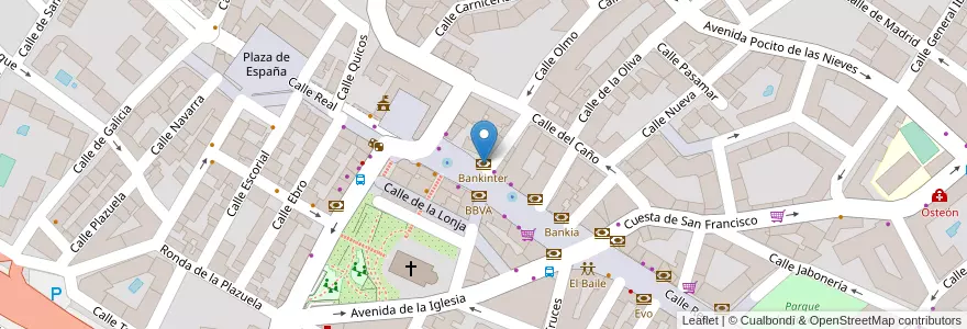 Mapa de ubicacion de Bankinter en إسبانيا, منطقة مدريد, منطقة مدريد, Área Metropolitana De Madrid Y Corredor Del Henares, Las Rozas De Madrid.