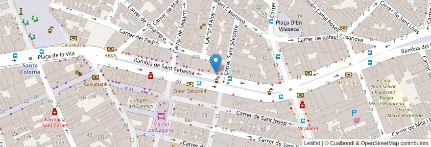 Mapa de ubicacion de Bankinter en España, Catalunya, Barcelona, Barcelonès, Santa Coloma De Gramenet.