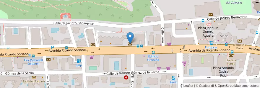 Mapa de ubicacion de Bankinter en Espanha, Andaluzia, Málaga, Costa Del Sol Occidental, Marbella.