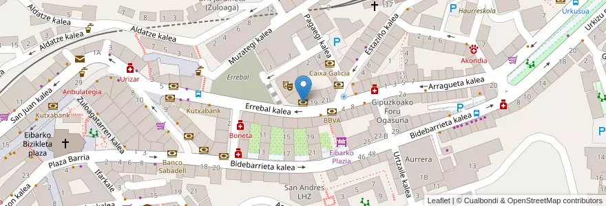 Mapa de ubicacion de Bankinter en Espagne, Pays Basque Autonome, Guipuscoa, Debabarrena, Eibar.