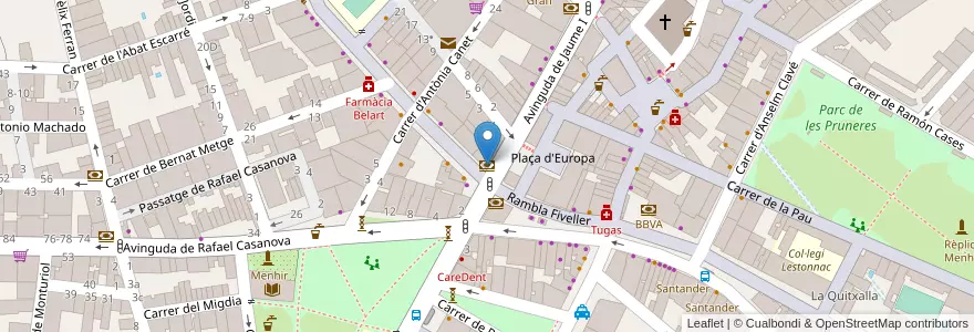 Mapa de ubicacion de Bankinter en Испания, Каталония, Барселона, Вальес-Орьенталь, Mollet Del Vallès.