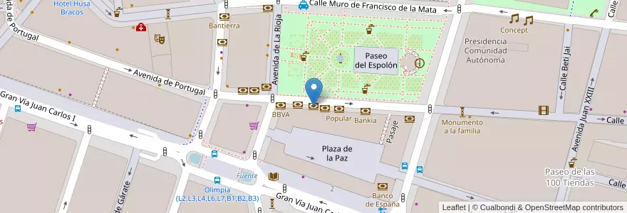 Mapa de ubicacion de Bankinter en إسبانيا, لا ريوخا, لا ريوخا, لوغرونيو.