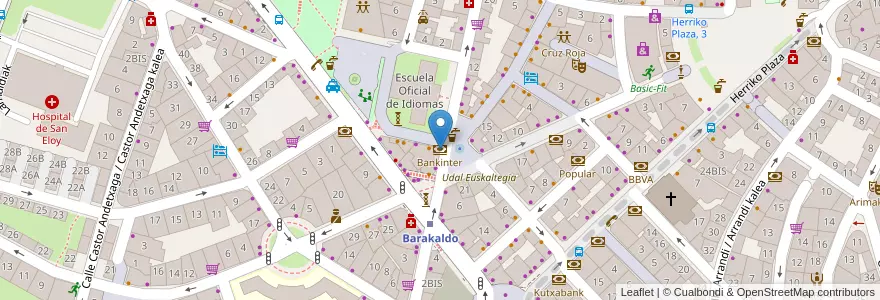 Mapa de ubicacion de Bankinter en Испания, Страна Басков, Bizkaia, Bilboaldea, Barakaldo.