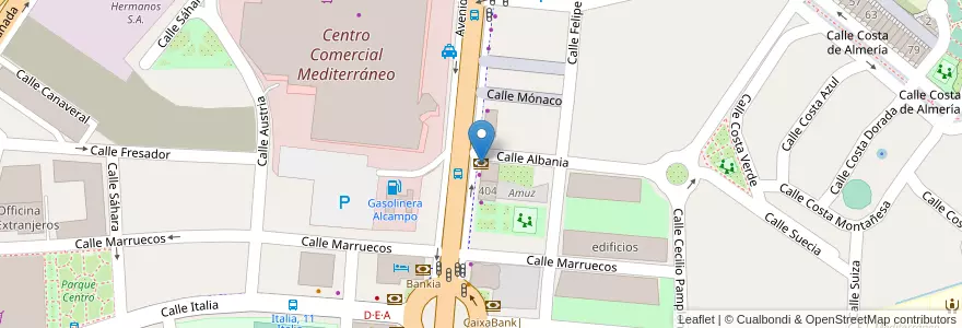 Mapa de ubicacion de Bankinter en 西班牙, 安达鲁西亚, Almería, Almería.