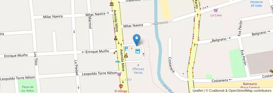 Mapa de ubicacion de Baños Públicos en Argentinien, Provinz Córdoba, Departamento San Alberto, Pedanía Tránsito, Mina Clavero, Municipio De Mina Clavero.