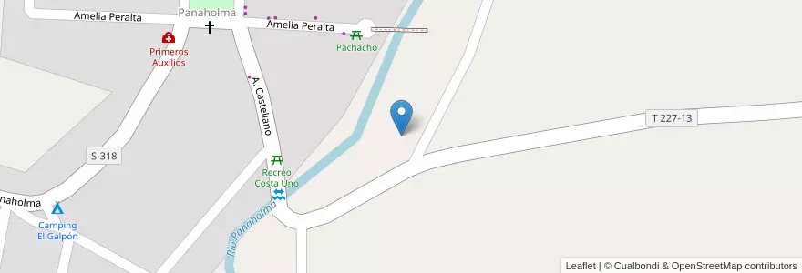 Mapa de ubicacion de Baños Públicos en Argentinië, Córdoba, Departamento San Alberto, Pedanía Panaholma, Comuna De Panaholma.
