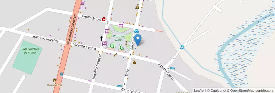 Mapa de ubicacion de Baños Públicos en Arjantin, Córdoba, Departamento San Alberto, Municipio De Nono, Pedanía Nono, Nono.