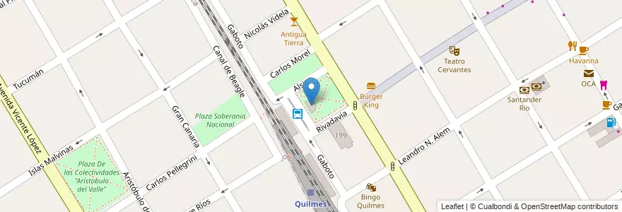 Mapa de ubicacion de Baños Publicos en Argentina, Buenos Aires, Partido De Quilmes, Quilmes.