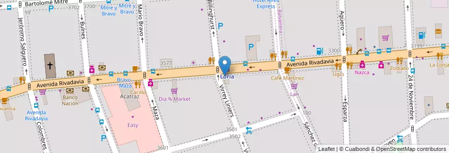 Mapa de ubicacion de Bánova, Almagro en アルゼンチン, Ciudad Autónoma De Buenos Aires, Comuna 5, ブエノスアイレス.